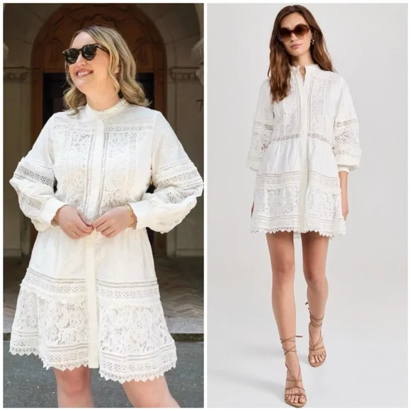 chiffon lace dress with sleeves Zapaka Women Boho Wedding Dress Ivory Lace Chiffon Trumpet Sleeve Beach Bridal Dress, Ivory / US22W main image 1